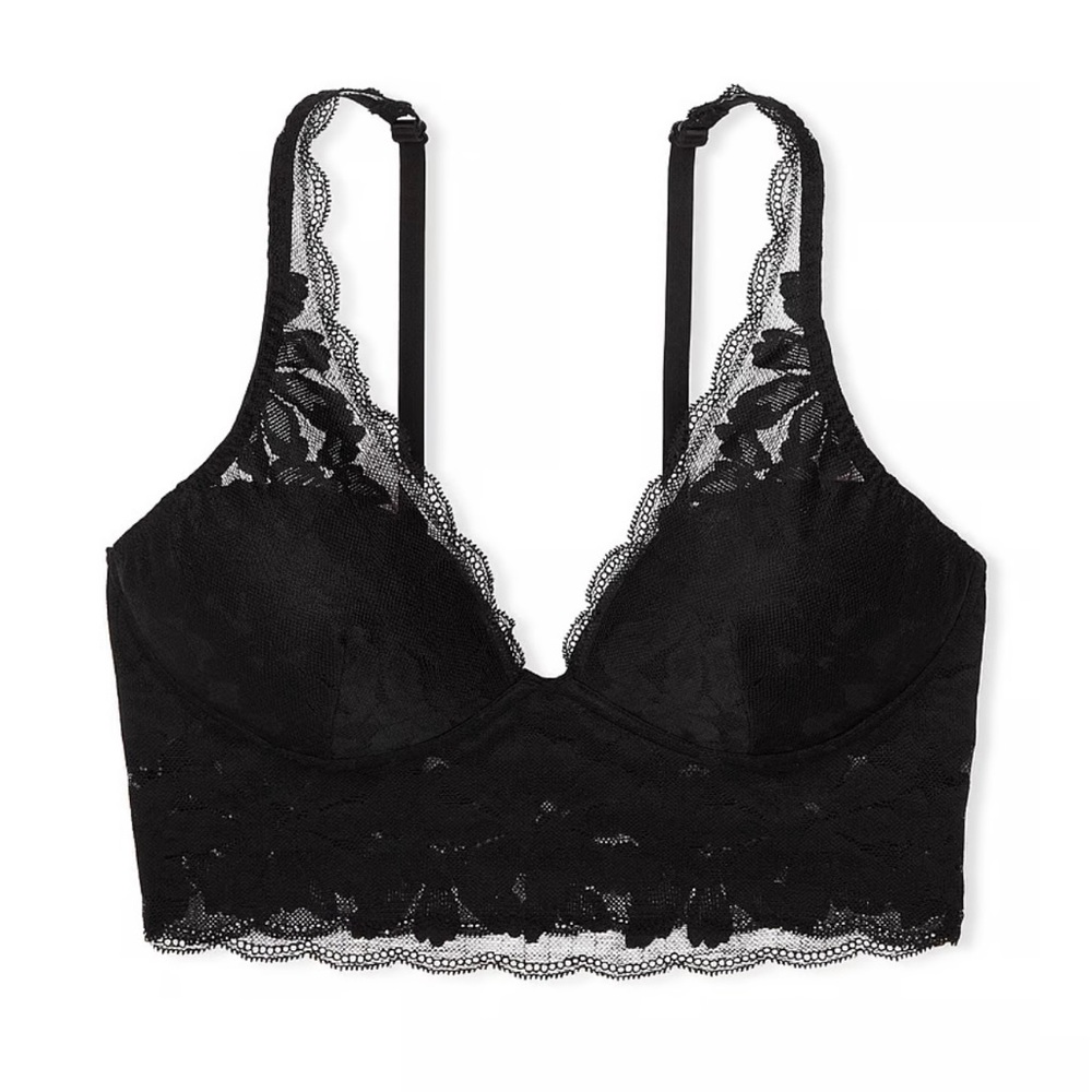 Victoria’s Secret Pink lace lightly lined plunge bralette top